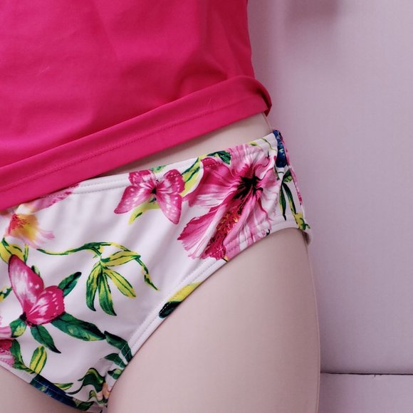 new Swimsuit Tankini Top Bikini Bottom Shoulder Scrunch Butt SMALL 4 6 Barbie - Picture 4 of 12